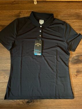 Callaway Black Polo with Button Placket